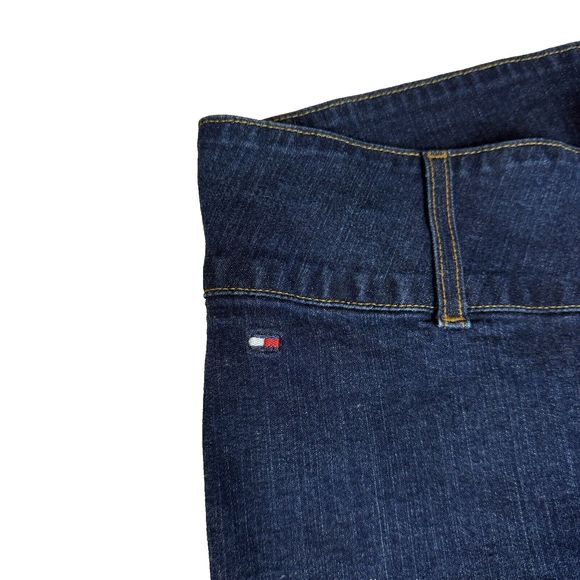 Tommy Hilfiger Womens Jeans Junior Size 13 Trouser Boot Cut Dark Wash - Picture 4 of 12